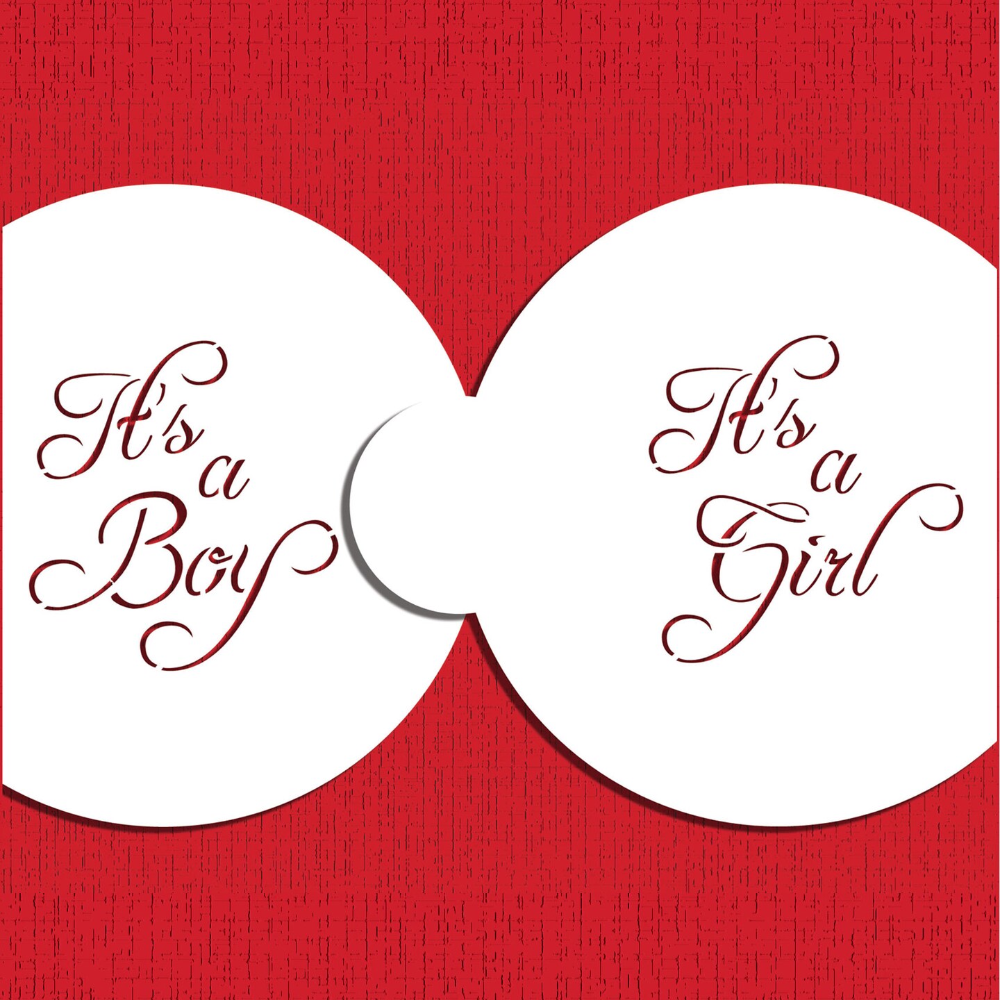 Script It's a Boy, It's a Girl Cookie Stencil Top | C981 by Designer Stencils | Cookie Decorating Tools |