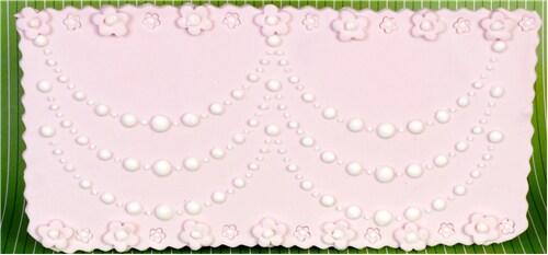 Draping Pearls Cake Stencil | C920 by Designer Stencils | Cake Decorating Tools | Baking Stencils for Royal Icing, Airbrush, Dusting Powder | Reusable Plastic Food Grade Stencil for Cakes | Easy to Use &#x26; Clean Cake Stencil
