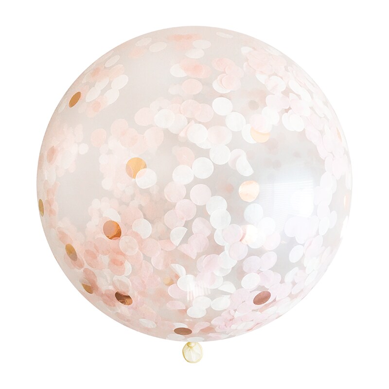 Jumbo Confetti Balloon - Blush &#x26; Rose Gold