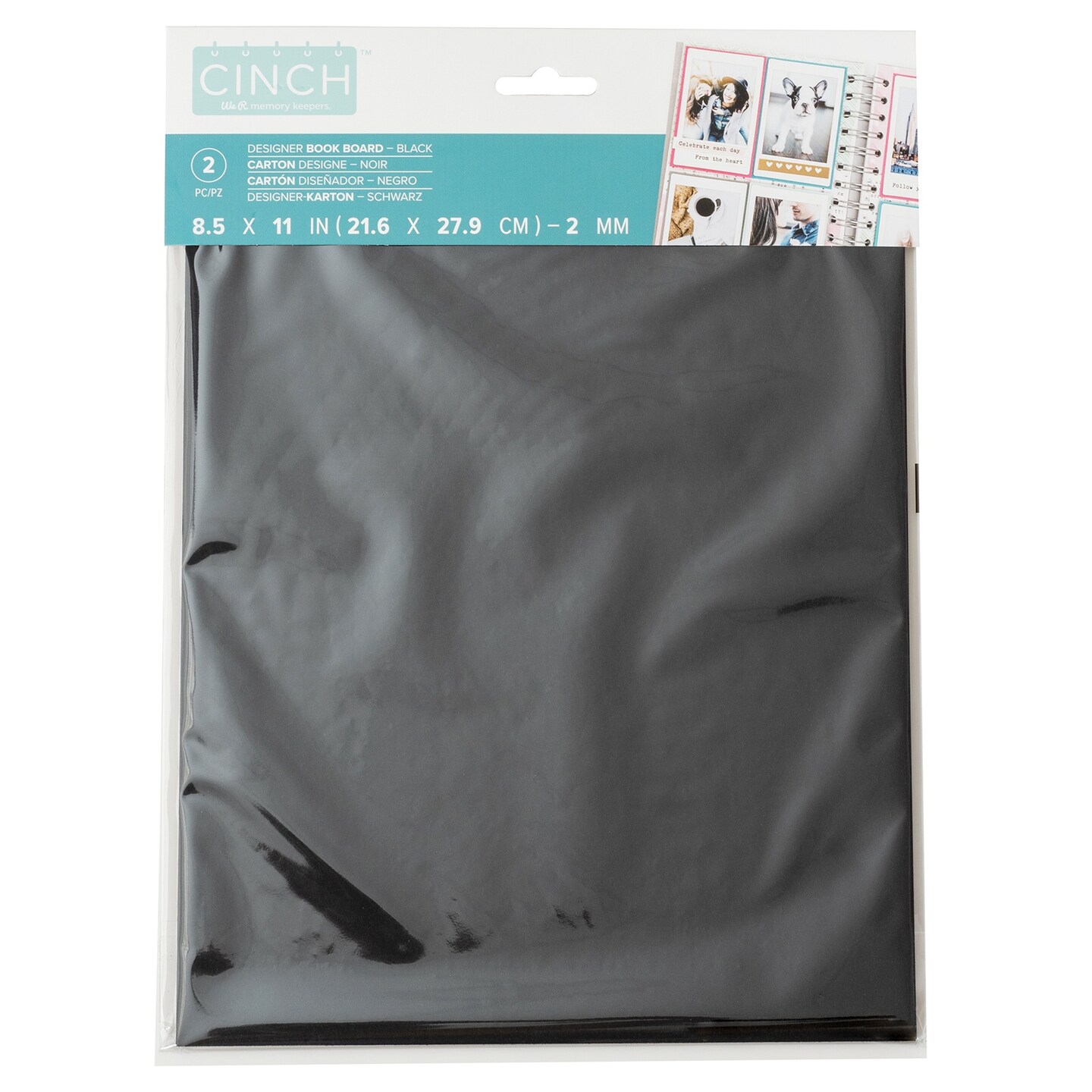 We R Cinch Book Board 8.5X11 2/Pkg-Black