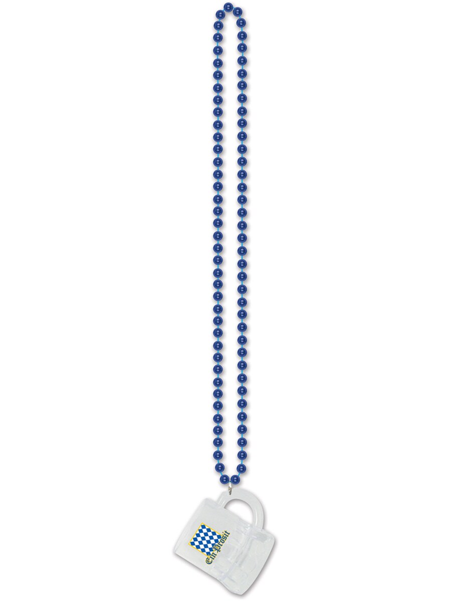 Oktoberfest Ein Prosit Beads Beer Mug Medallion Necklace Costume Accessory