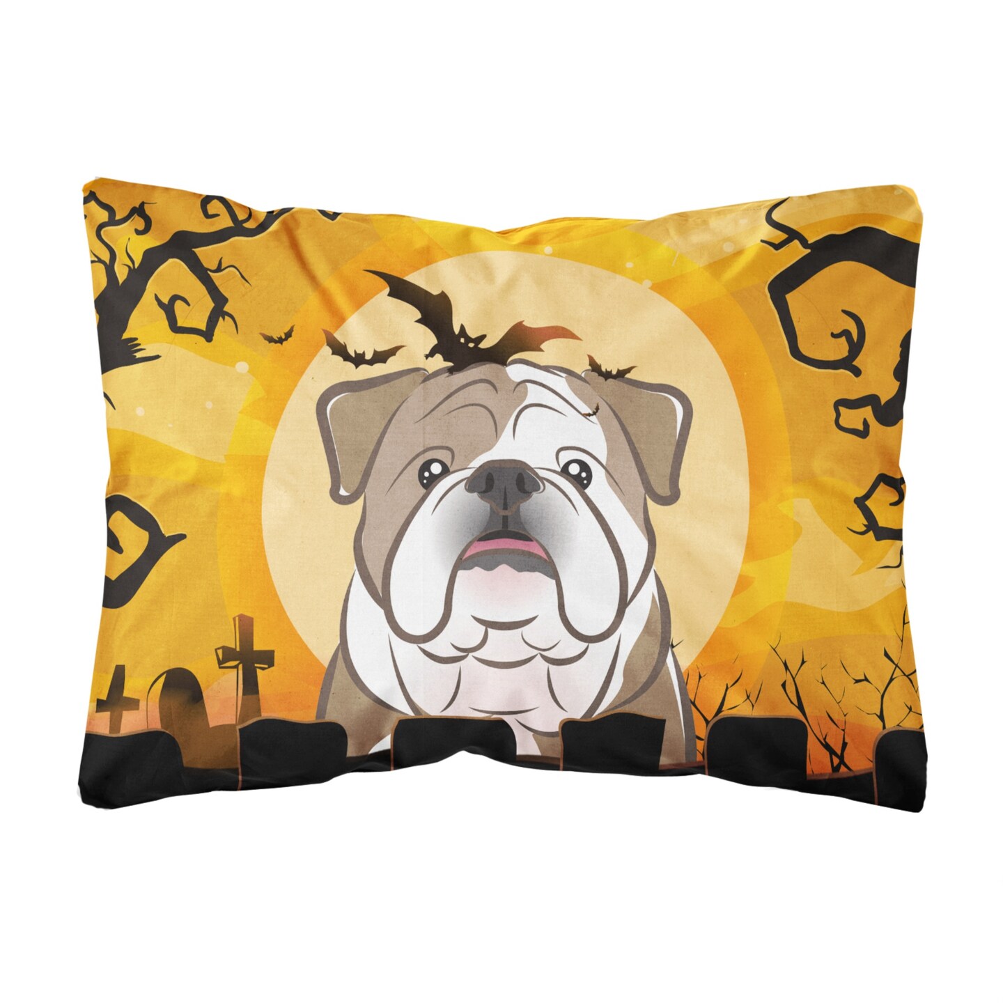 &#x22;Caroline&#x27;s Treasures BB1777PW1216 Halloween English Bulldog Fabric Decorative Pillow, Large, Multicolor&#x22;