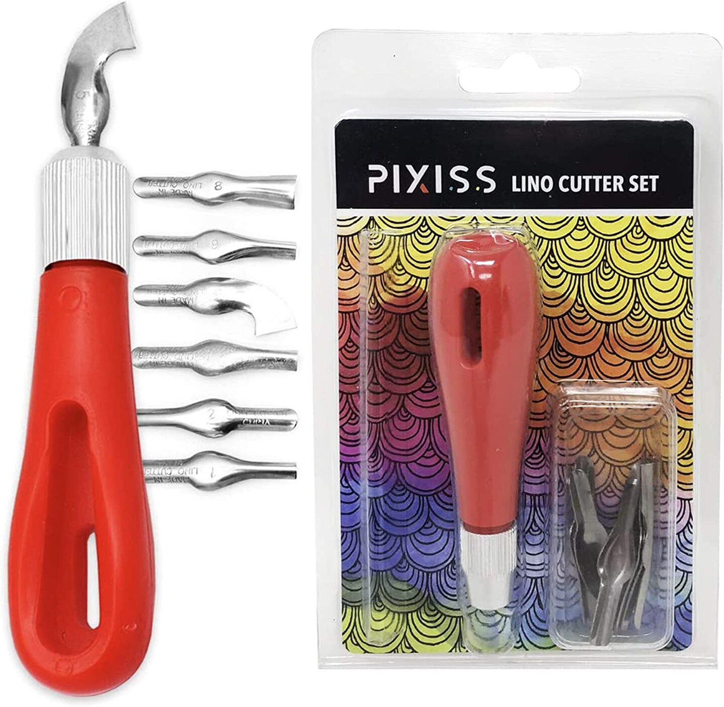 Pixiss Rubber Block Stamp Carving Kit with Cutter Tools, 25-Pack Carving Rubber  Stamps