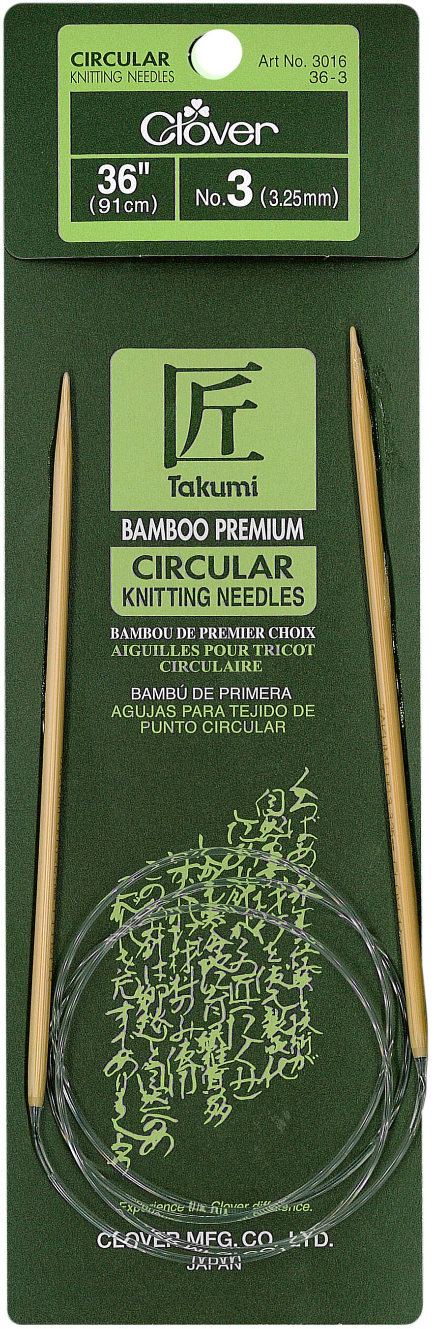Takumi Bamboo Circular Knitting Needles 36&#x22;-Size 3/3.25mm