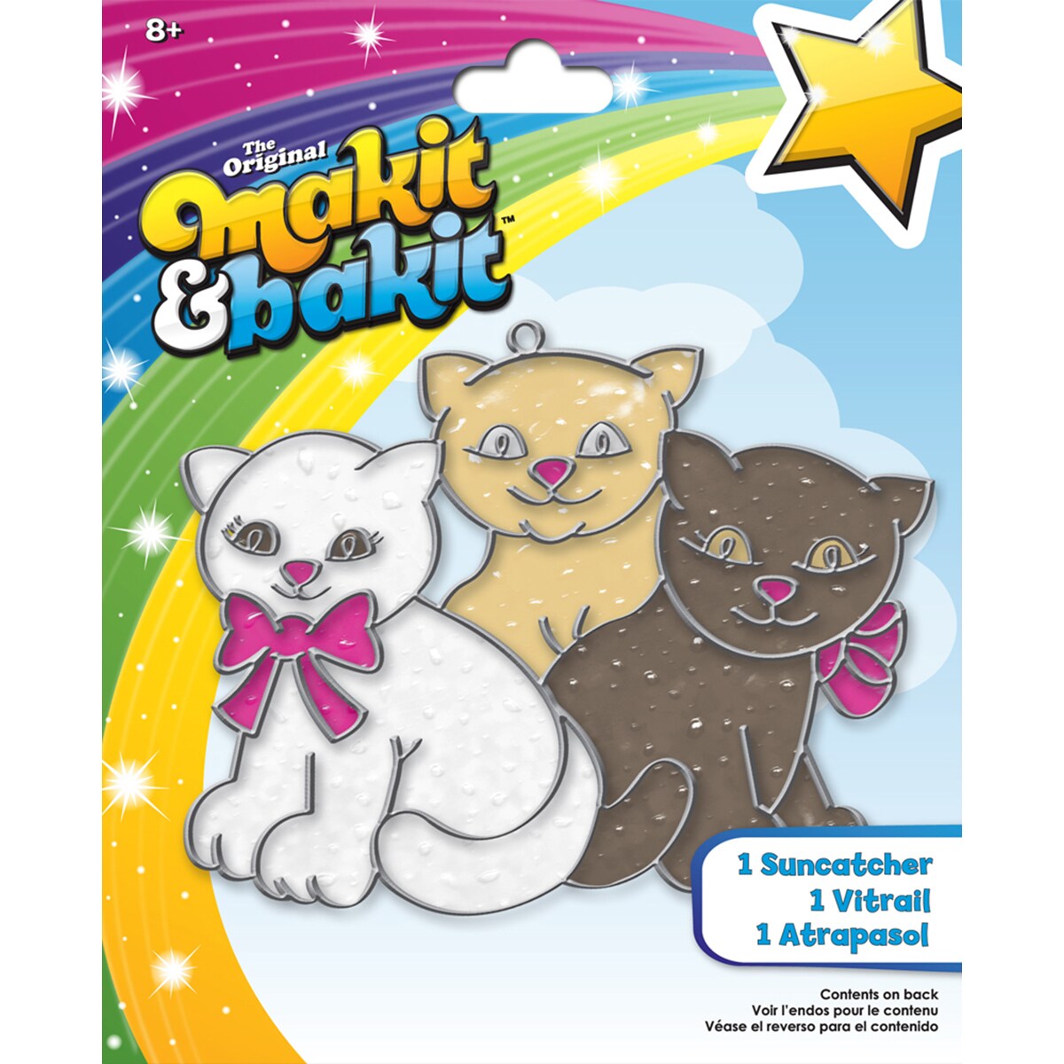 Colorbok Makit &#x26; Bakit Glittering Suncatcher Kit-Kittens