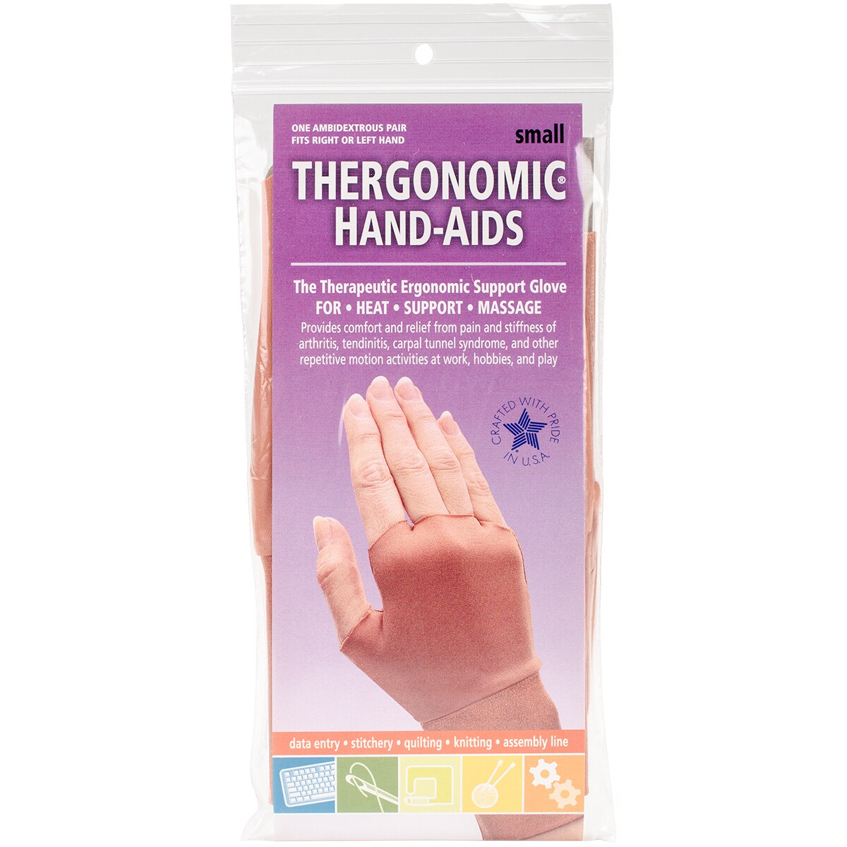 Frank A. Edmunds Thergonomic Hand Aids Support Gloves 1 Pair-Small
