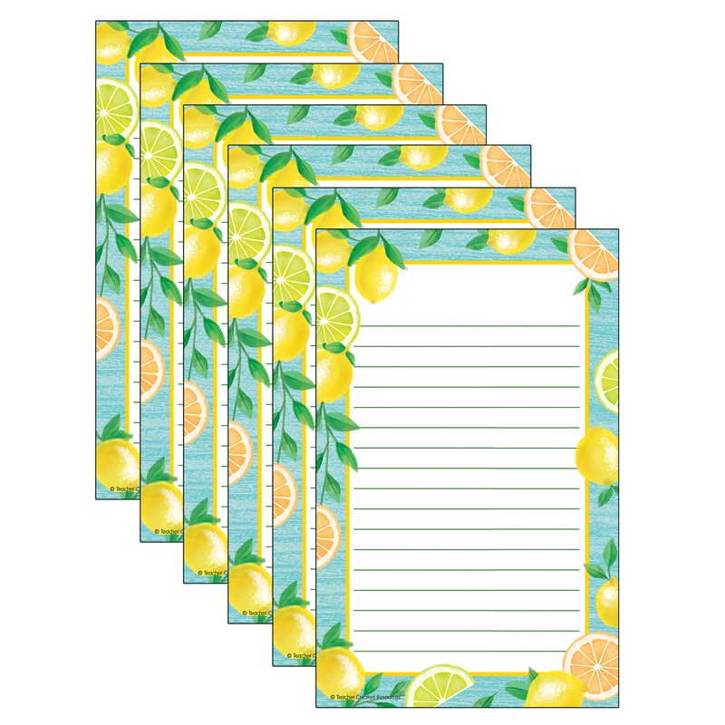 Lemon Zest Notepad, 50 Sheets, 5.25&#x22; x 8.5&#x22;, Pack of 6