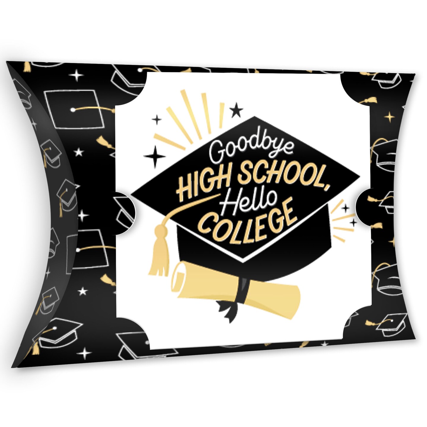 Big Dot of Happiness Goodbye High School, Hello College - Favor Gift Boxes - Graduation Party Large Pillow Boxes - Set of 12