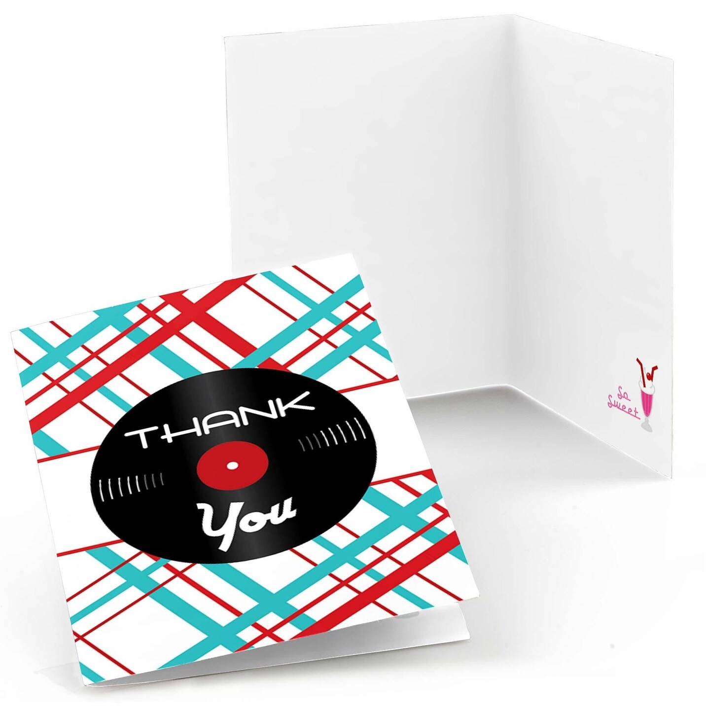 Big Dot of Happiness 50&#x27;s Sock Hop - 1950s Rock N Roll Party Thank You Cards (8 count)