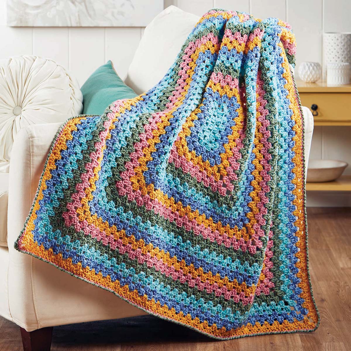 Herrschners Granny's Speckled Throw Crochet Kit | Michaels