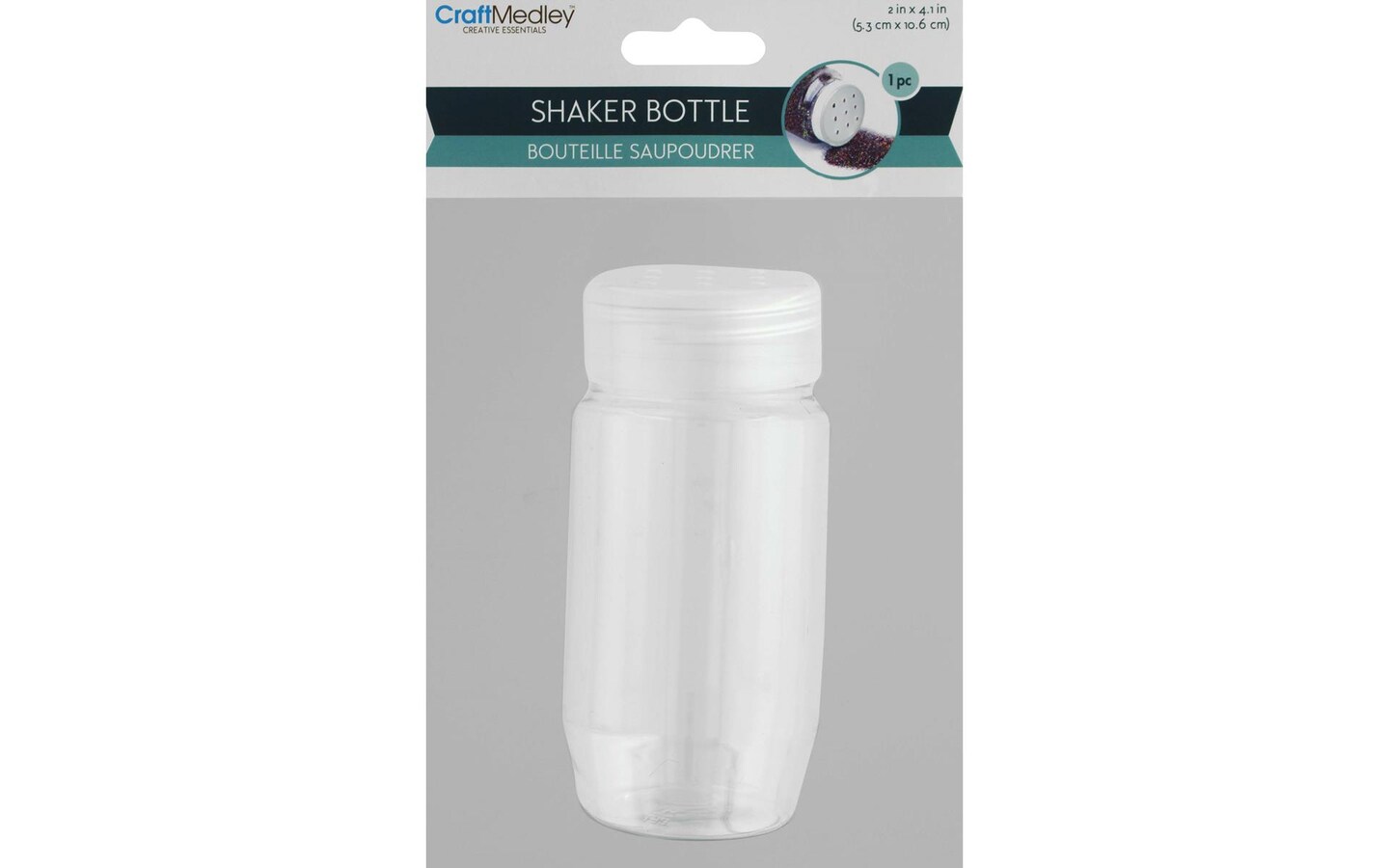 1pc Clear Plastic Shaker Bottle