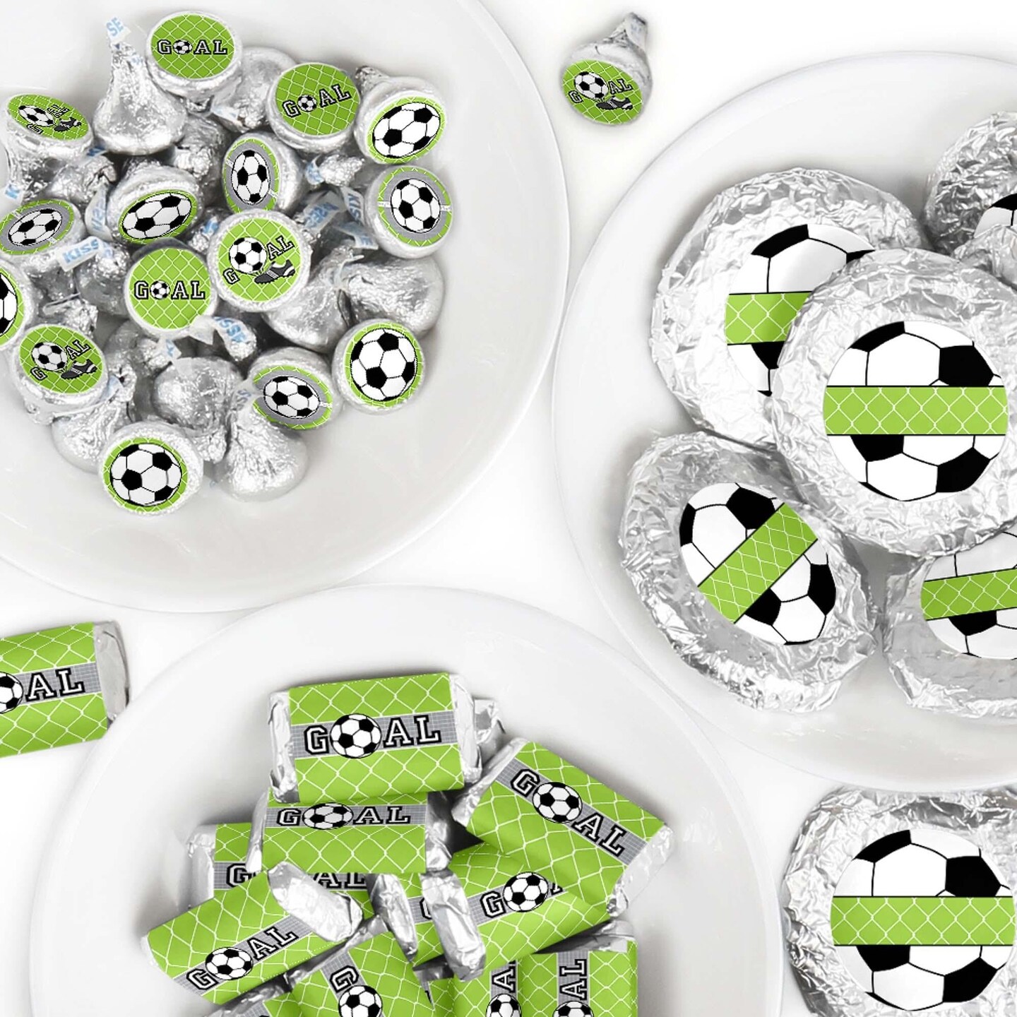 Big Dot of Happiness Goaaal - Soccer - Baby Shower or Birthday Party Candy Favor Sticker Kit - 304 Pieces