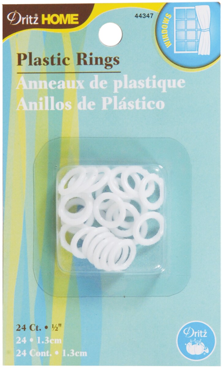 Dritz Home Plastic Rings .5" 24/Pkg-White