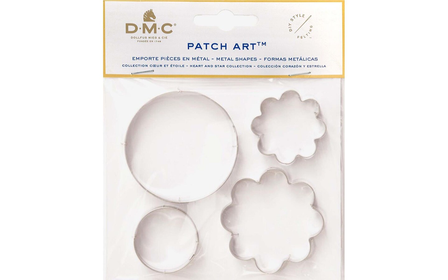 DMC Patch Art Metal Shapes Dots &#x26; Flowers