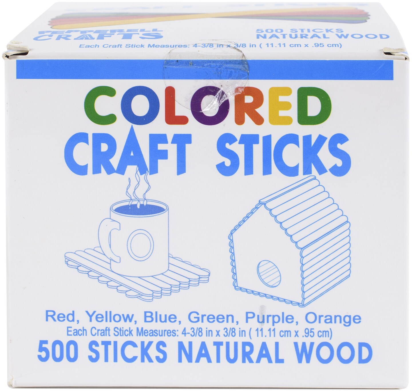 500 Natural Wood Craft Sticks