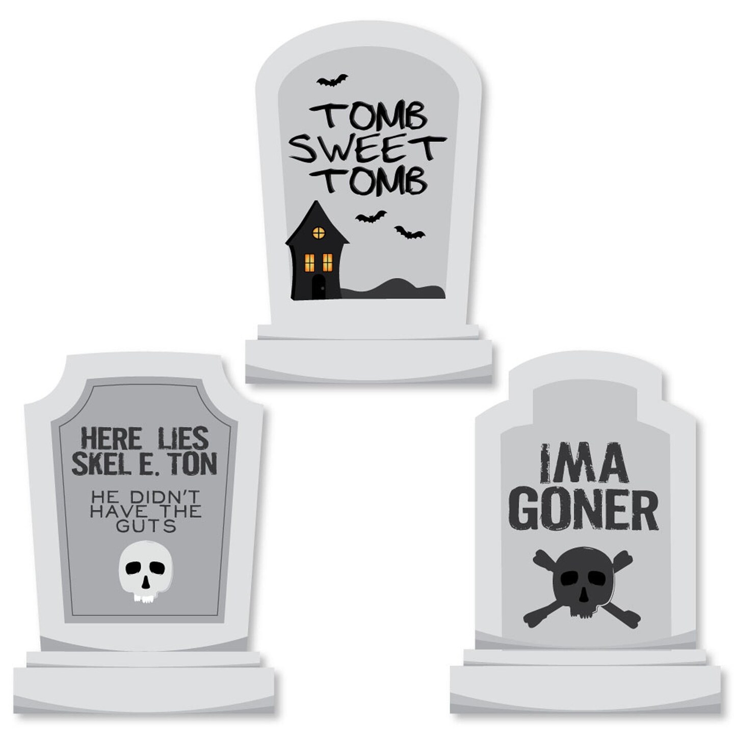 Big Dot of Happiness Graveyard Tombstones - DIY Shaped Halloween Party Cut-Outs - 24 Count