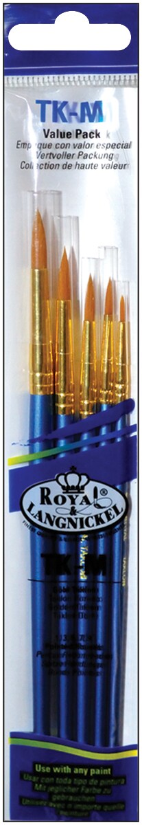 Royal Brush Gold Taklon Value Pack Brush Set With Acrylic