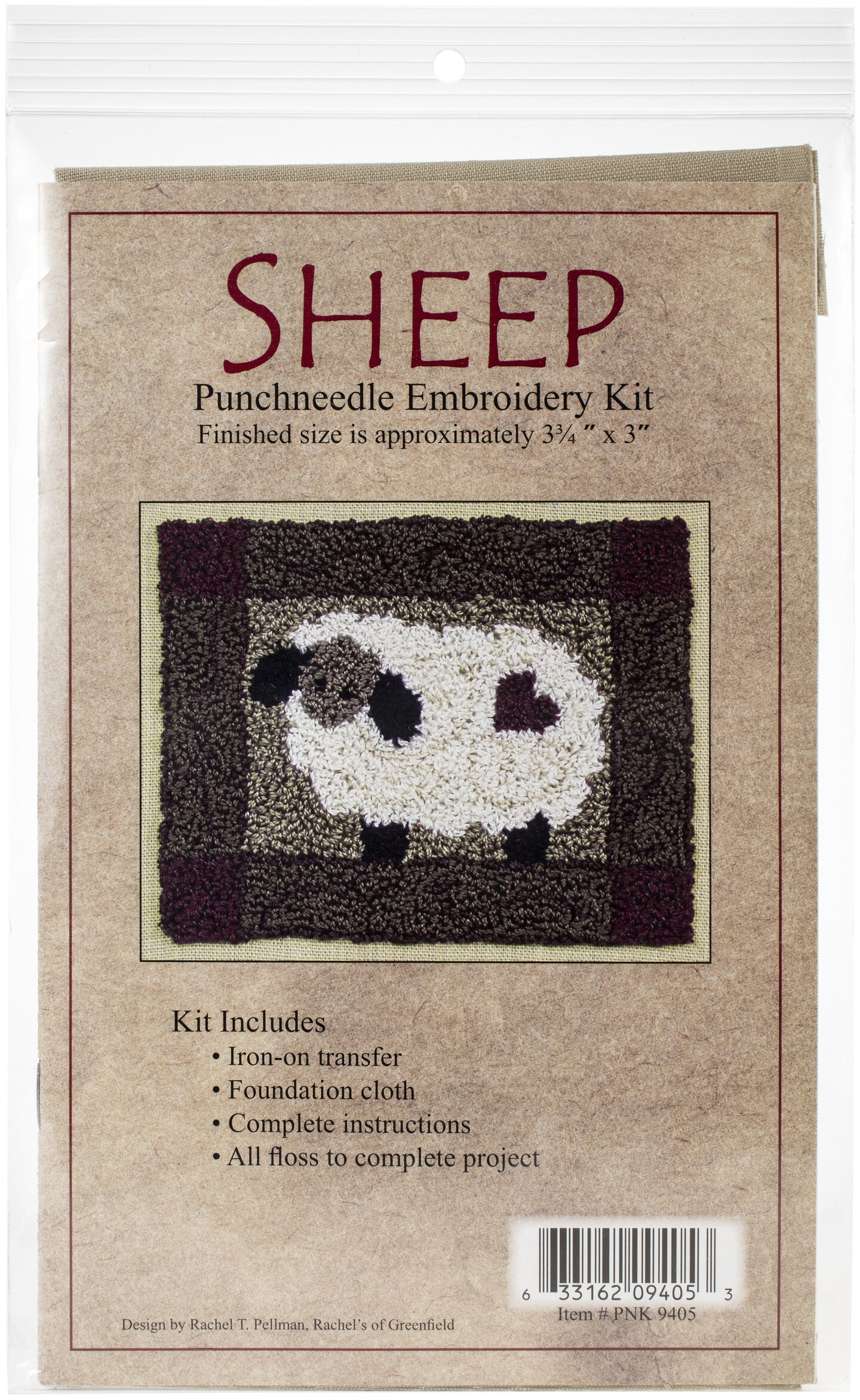 Rachel&#x27;s of Greenfield Punch Needle Kit 3.75&#x22;X4&#x22;-Sheep