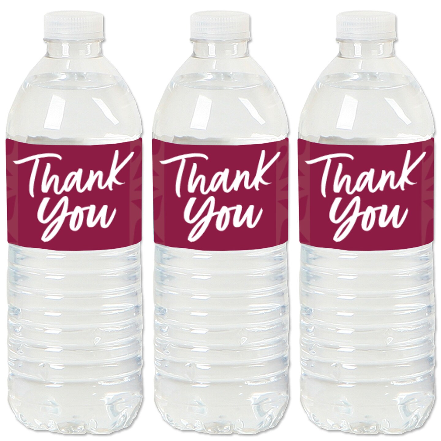 Big Dot of Happiness Burgundy Elegantly Simple - Guest Party Favors Water Bottle Sticker Labels - Set of 20