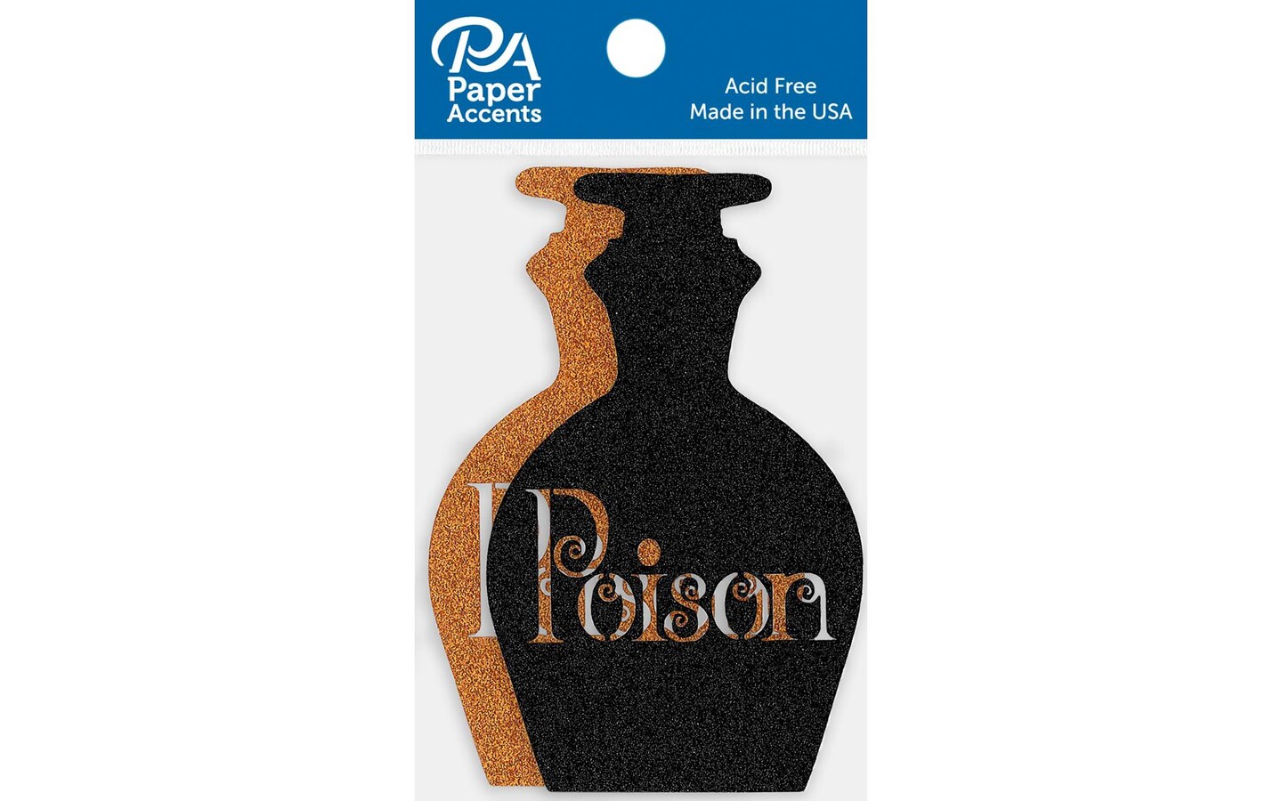 Glitter Shape 4pc Poison Jar Black &#x26; Orange