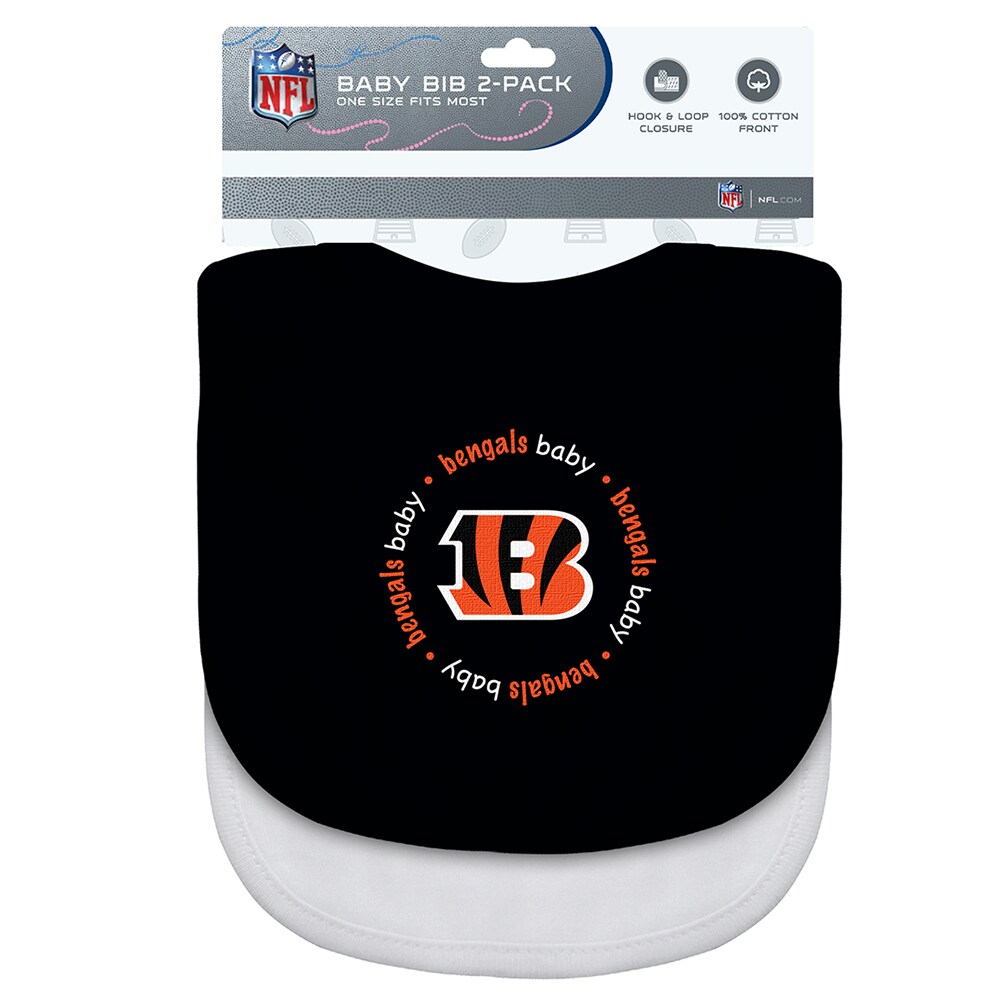 Baby Fanatic Officially Licensed Unisex Baby Bibs 2 Pack - NFL Cincinnati Bengals Baby Apparel Set