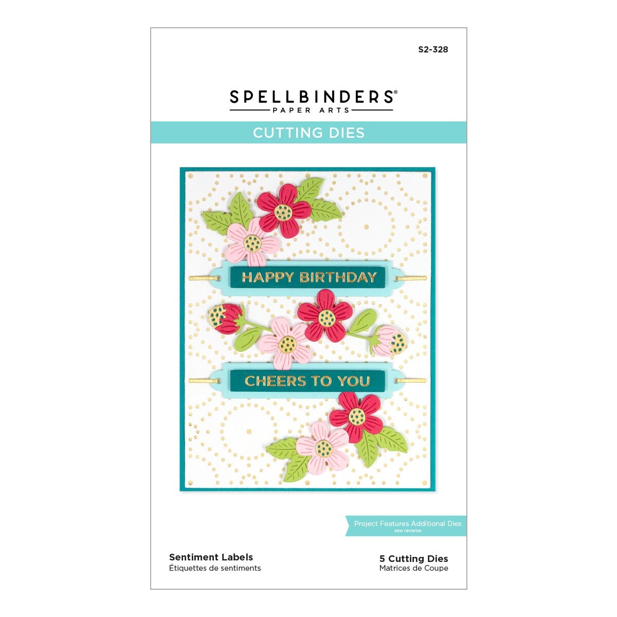 Spellbinders Tabbed In & Out Sentiments Clear Stamp & Die Set from the Tabbed Classics Collection by Wendy Vecchi