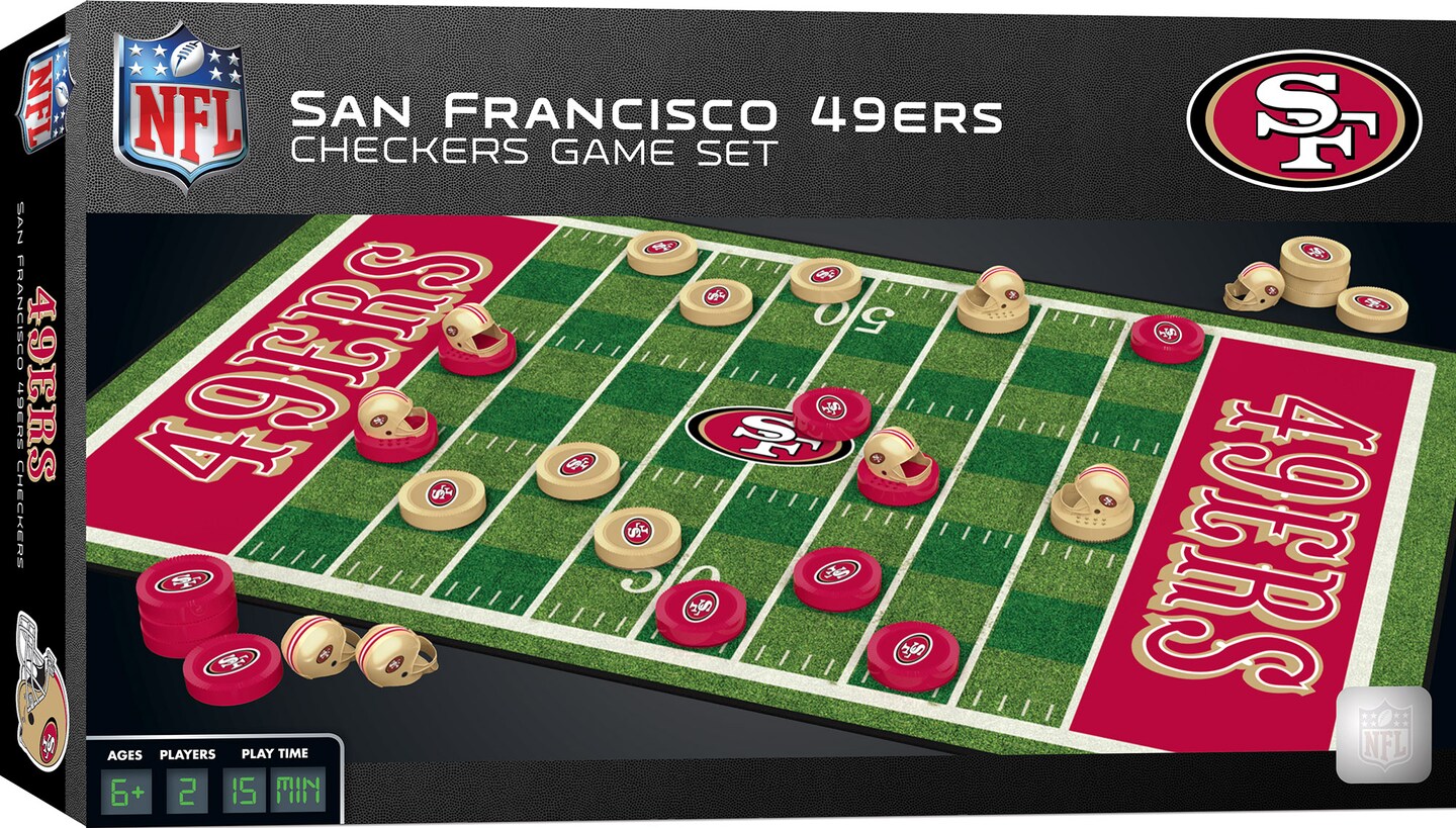 Masterpieces Officially licensed NFL San Francisco 49ers Checkers Board Game for Families and Kids ages 6 and Up