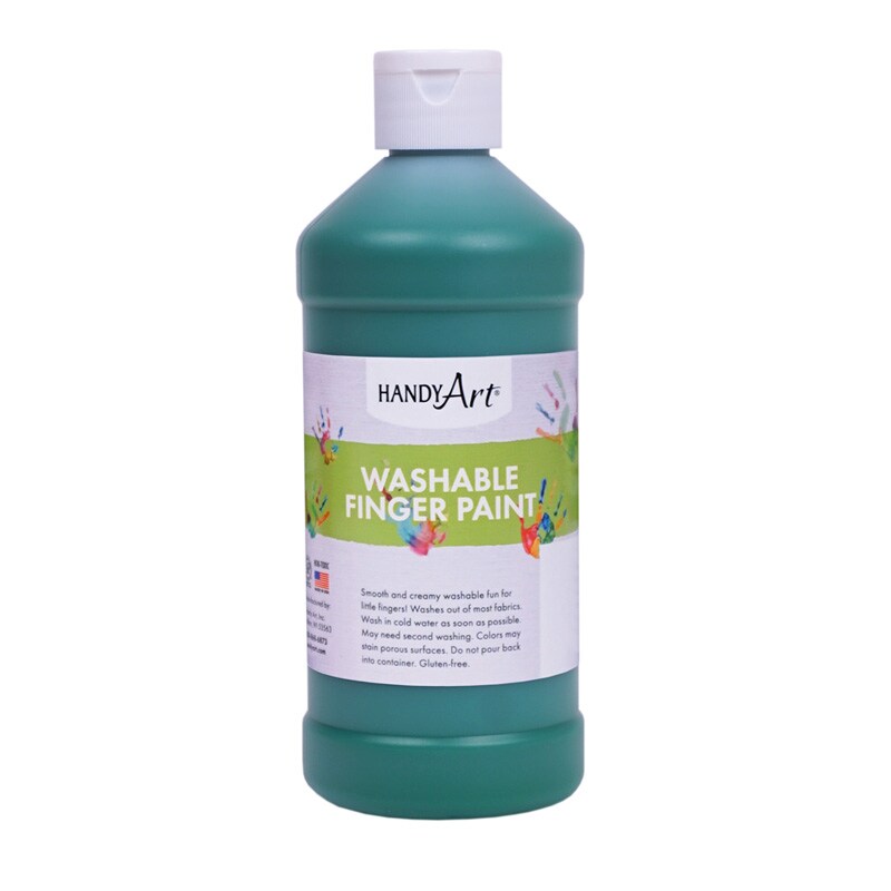 WASHABLE FINGERPAINT 16OZ GREEN