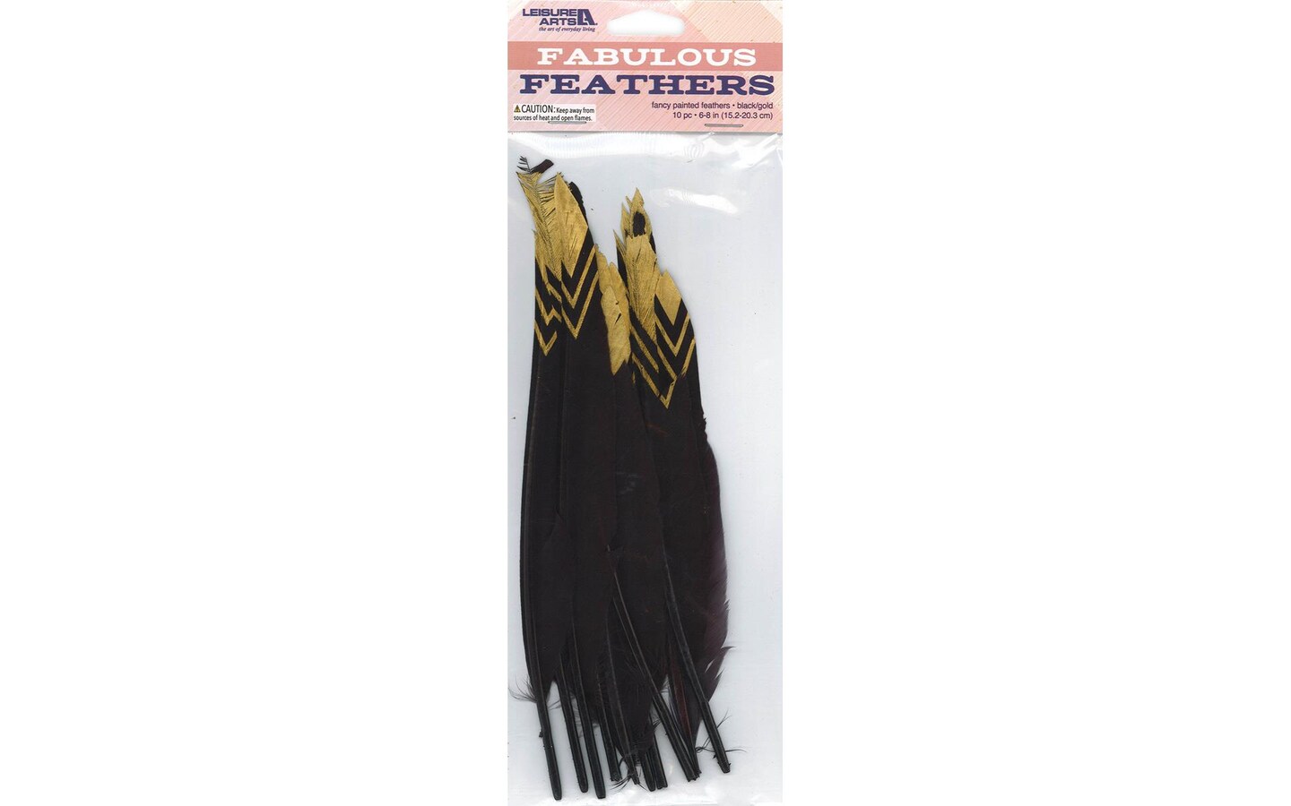 Leisure Arts Black and Gold 10 piece Painted Fabulous Feathers