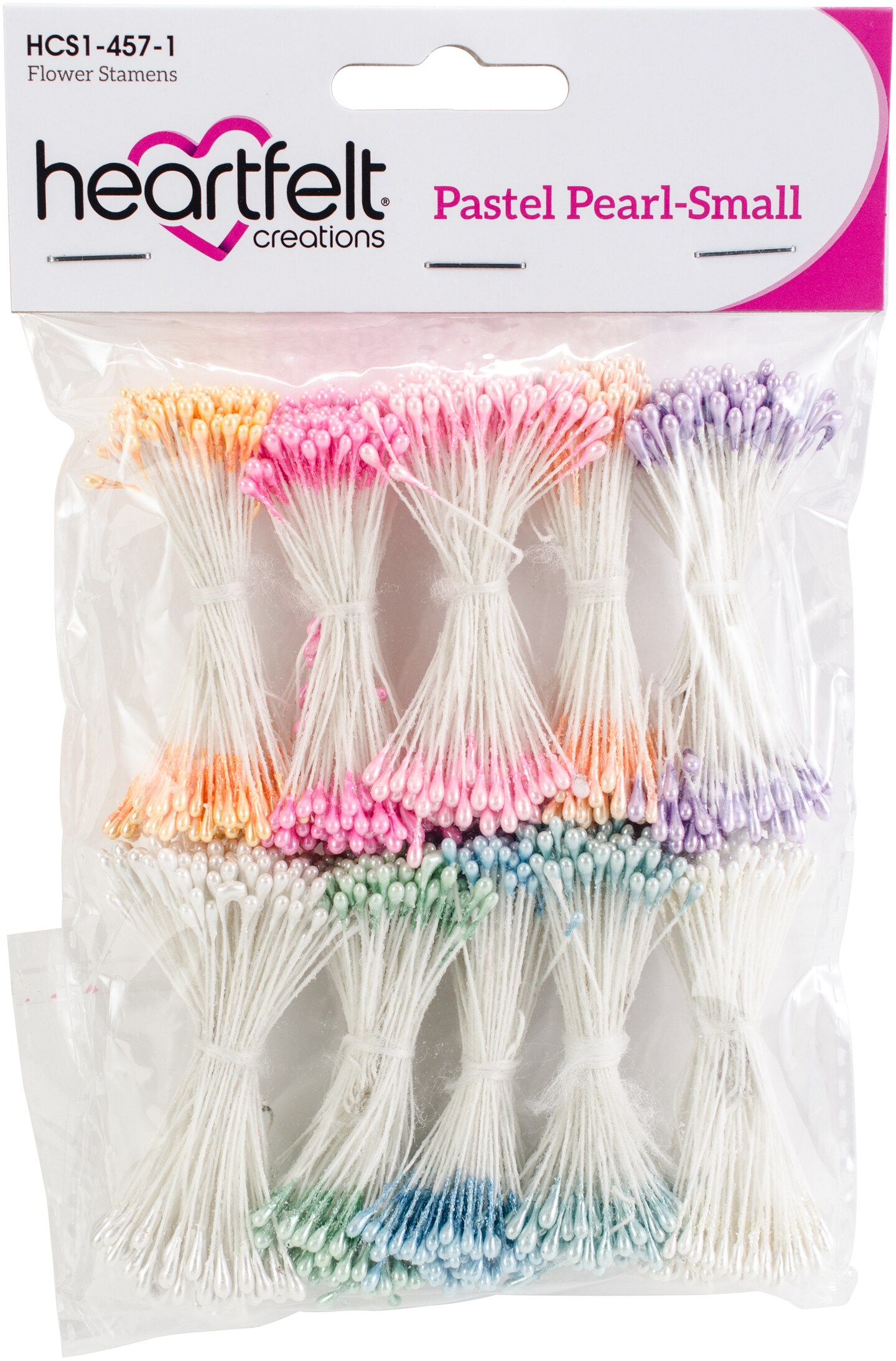 Heartfelt Creations Pearl Stamens Small 10/Pkg-Pastel, 1Mm X 2.25"