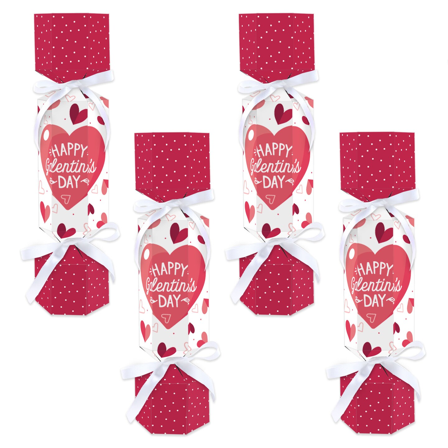 Big Dot of Happiness Happy Galentine&#x27;s Day - No Snap Valentine&#x27;s Day Party Table Favors - DIY Cracker Boxes - Set of 12