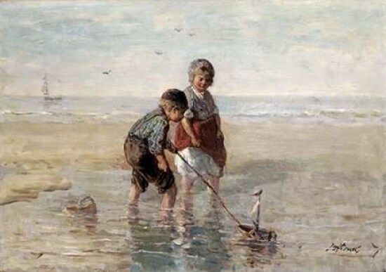 Children Playing By The Seaside Poster Print by  Jozef Israels - Item # VARPDX266620