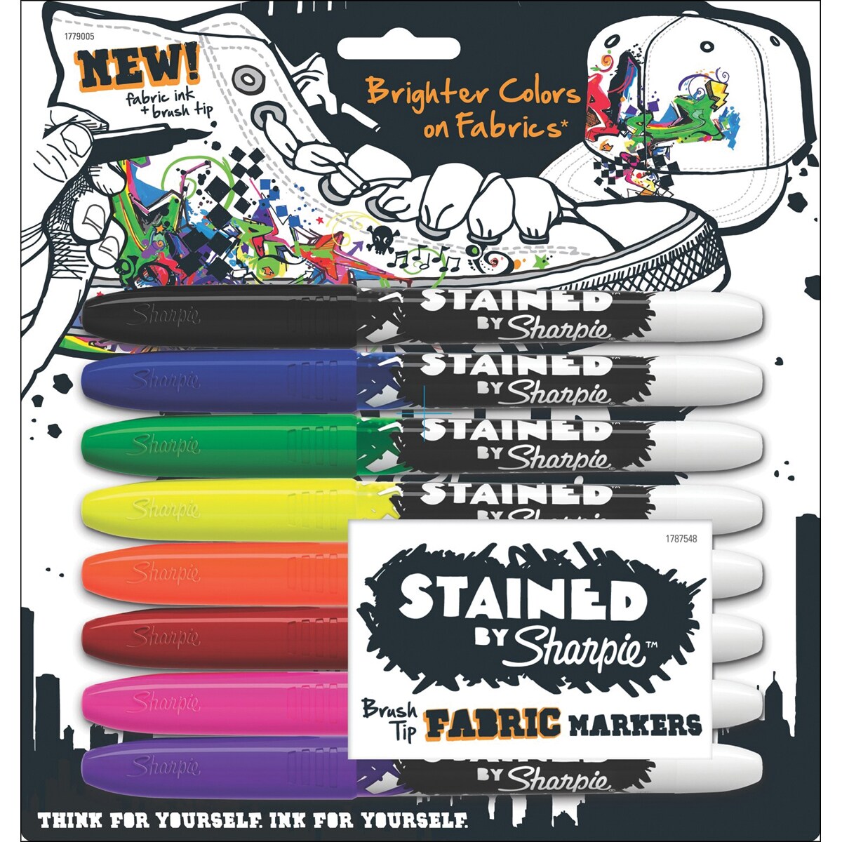 Stained By Sharpie Fabric Markers 8/Pkg-Assorted Colors