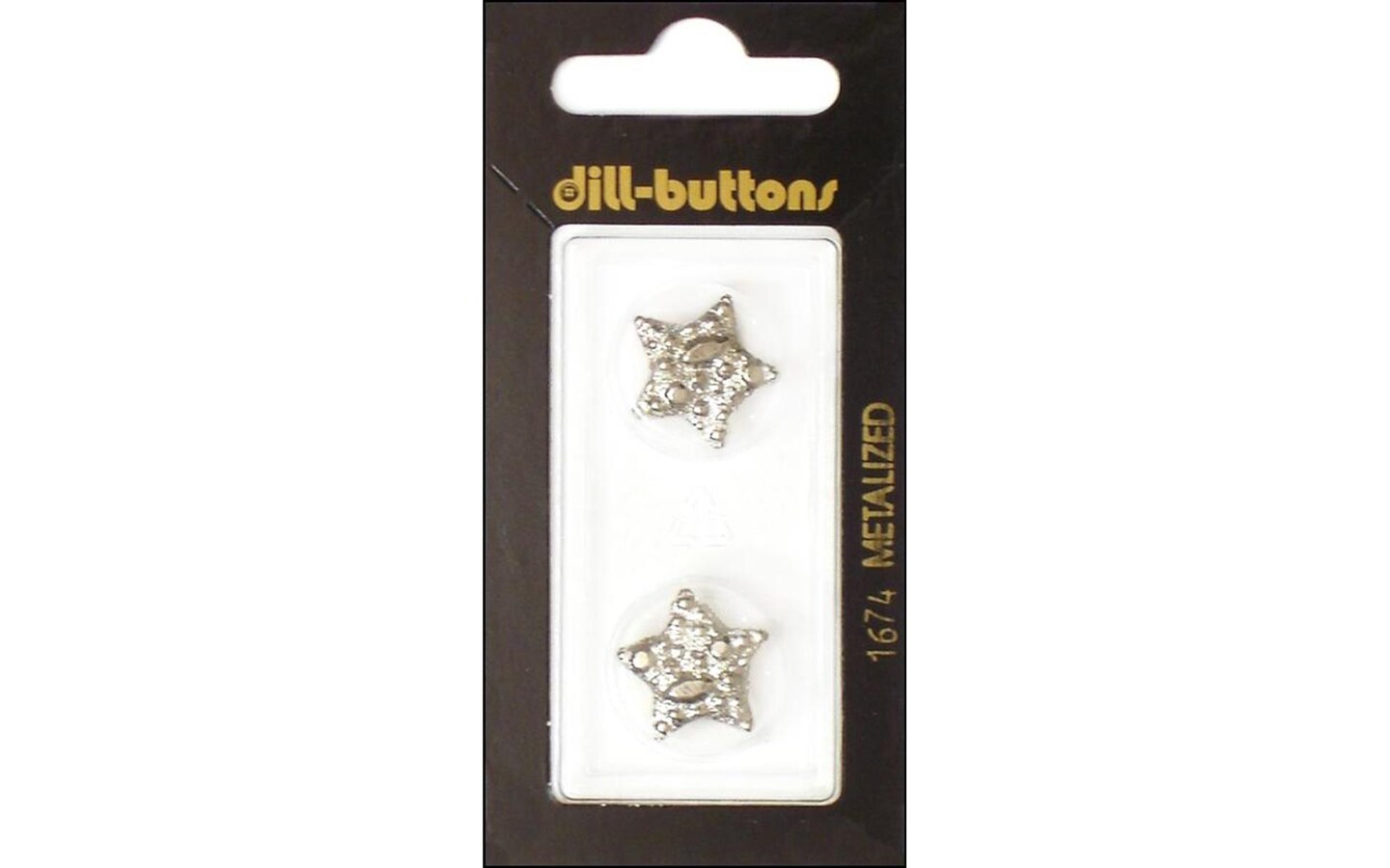 Dill Buttons 17mm 2pc Shank Star Silver