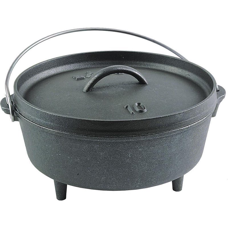 Lodge L10C03 Pre Seasoned Cast Iron Camp Dutch Oven 4 Quart Size 10
