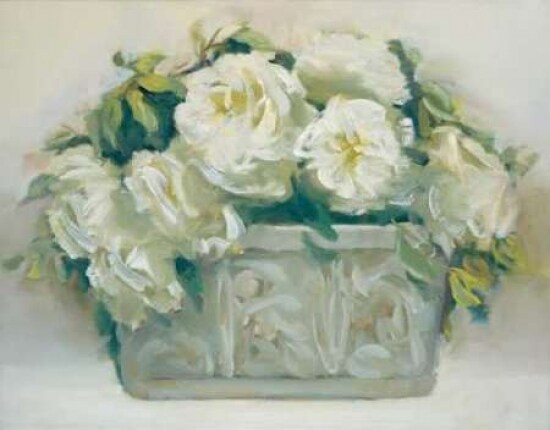 White Roses in Planter Poster Print by Andrea Dern - Item # VARPDXDAP403