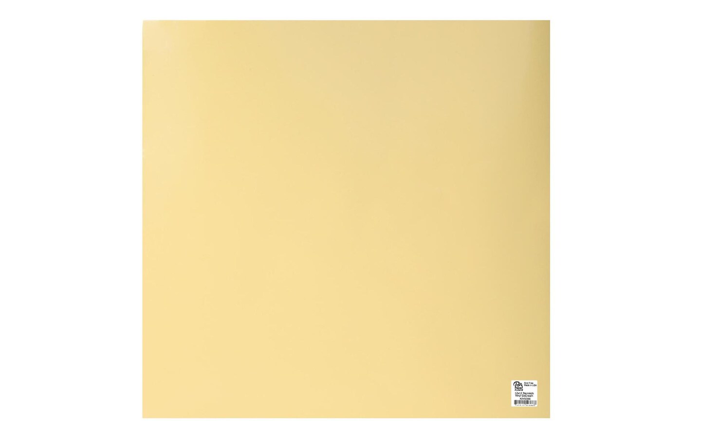 Vinyl 12x12 Sheet Perm Adh Gloss 12pc Cream UPC