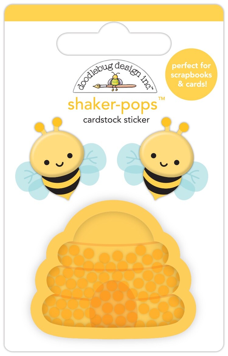 Doodlebug Shaker-Pops 3D Stickers-Beehive