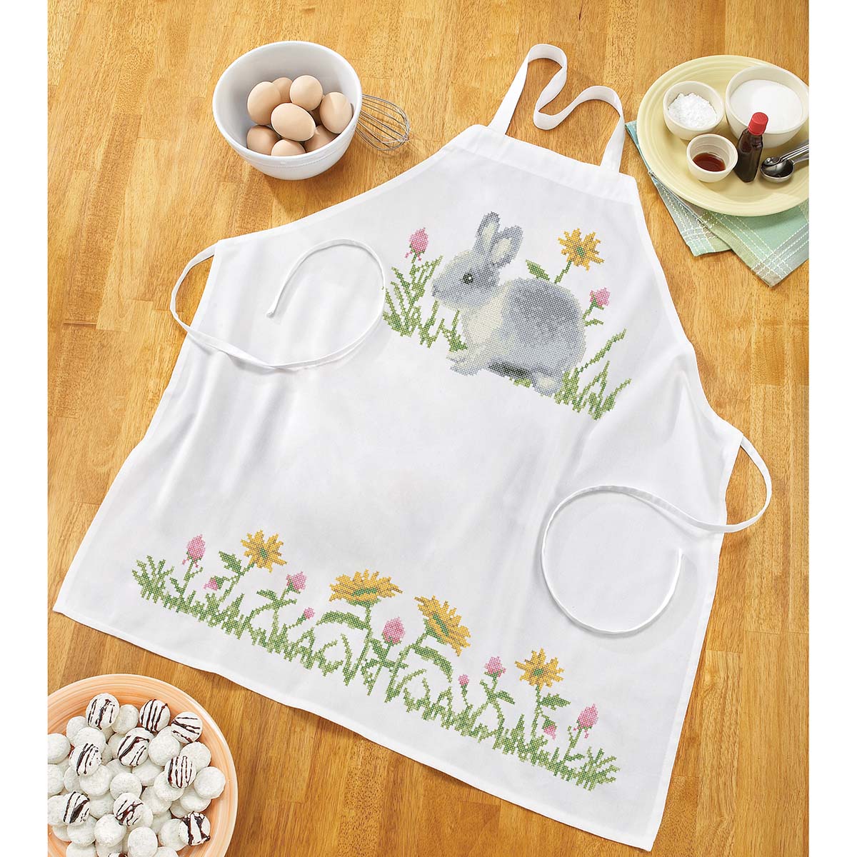 Herrschners Spring Bunny Apron Stamped CrossStitch Michaels