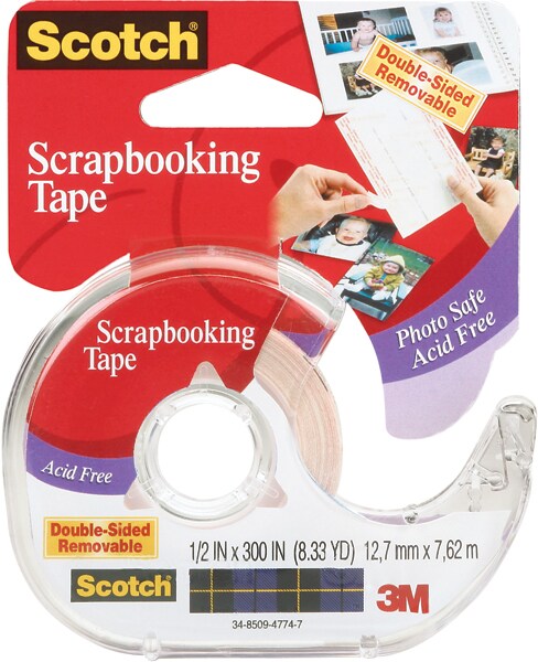 Scotch Scrapbooking Tape Double-Sided Removable-.5"X300"