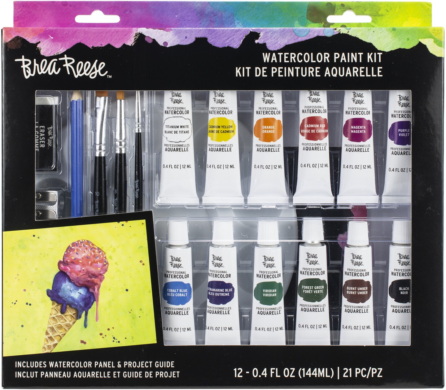 Brea Reese Watercolor Paint Kit 21/Pkg-