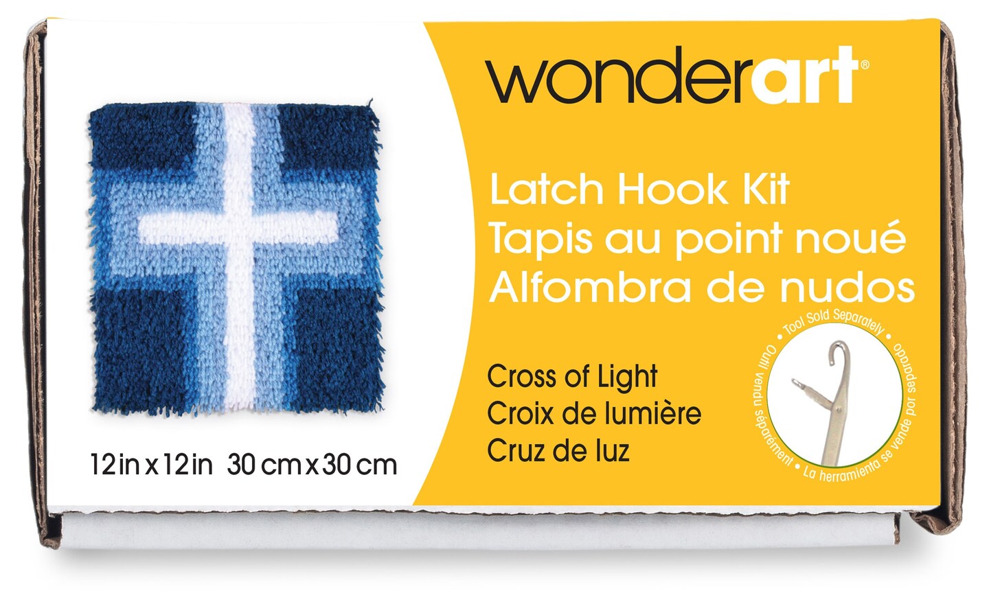 Wonderart Latch Hook Kit 12&#x22;X12&#x22;-Cross Of Light