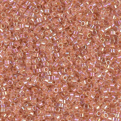 Miyuki Delica Bead 11/0, DB0054, Dark Peach Lined Crystal AB, 5 grams
