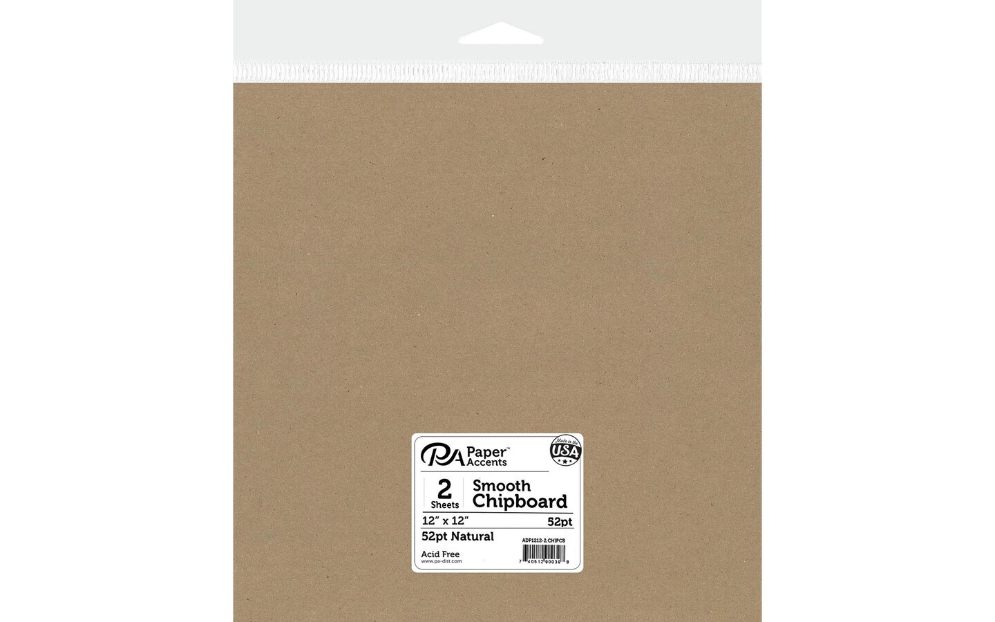Chipboard 12x12 1X Heavy 52pt Natural 2pc