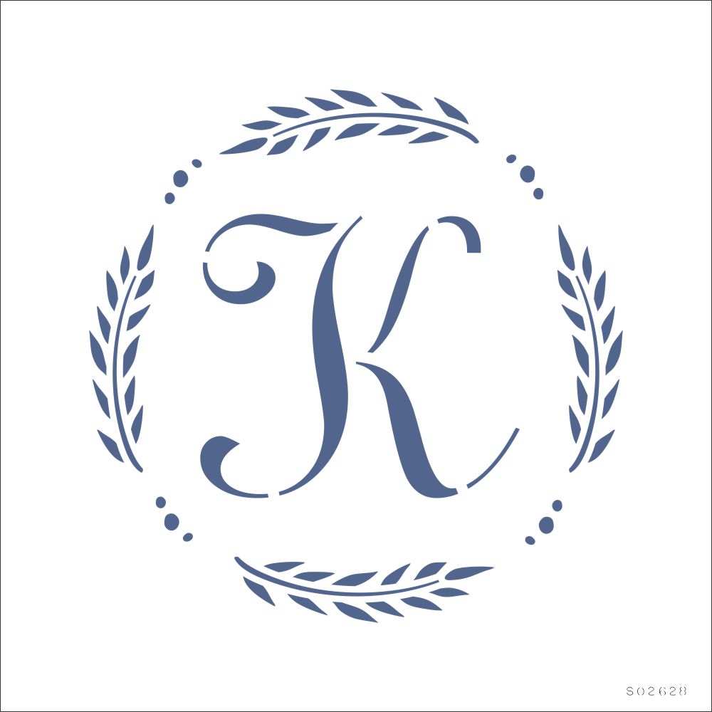 Laurel Monogram Custom Stencil
