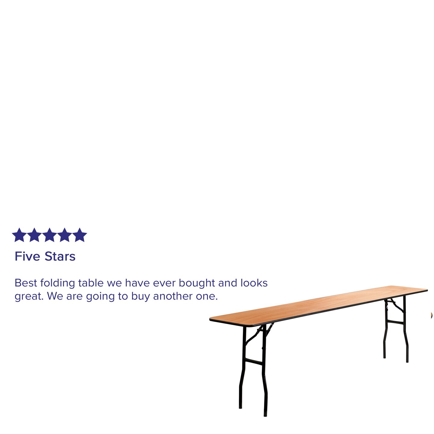 Emma and Oliver 8-Foot Rectangular Wood Folding Training / Seminar Table with Smooth Clear Coated Finished Top