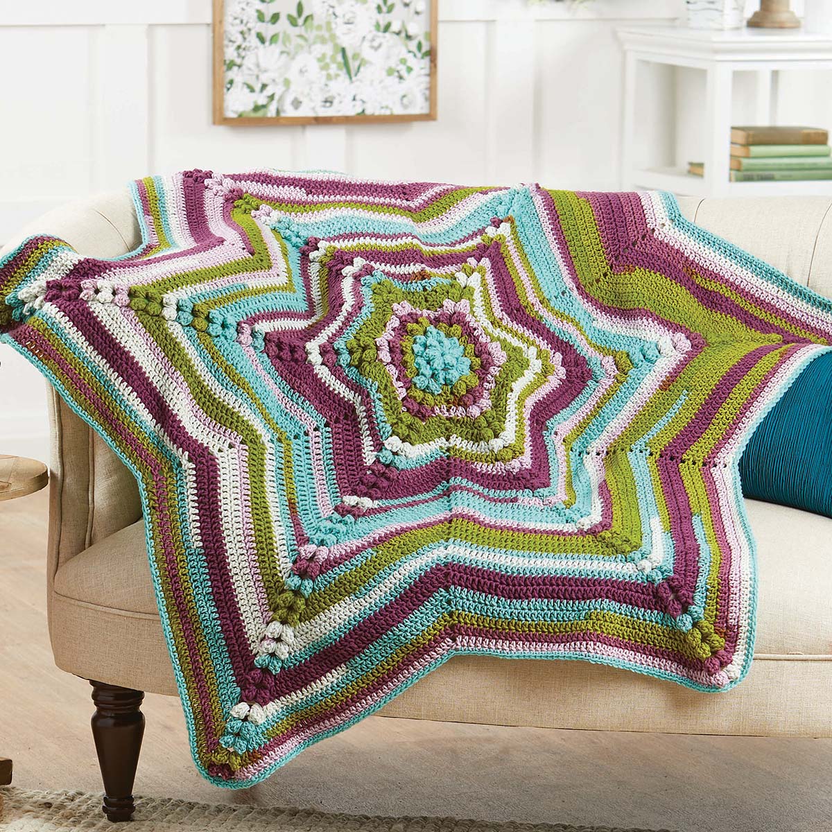 Herrschners Ravishing Round Ripple Afghan Crochet Kit Michaels