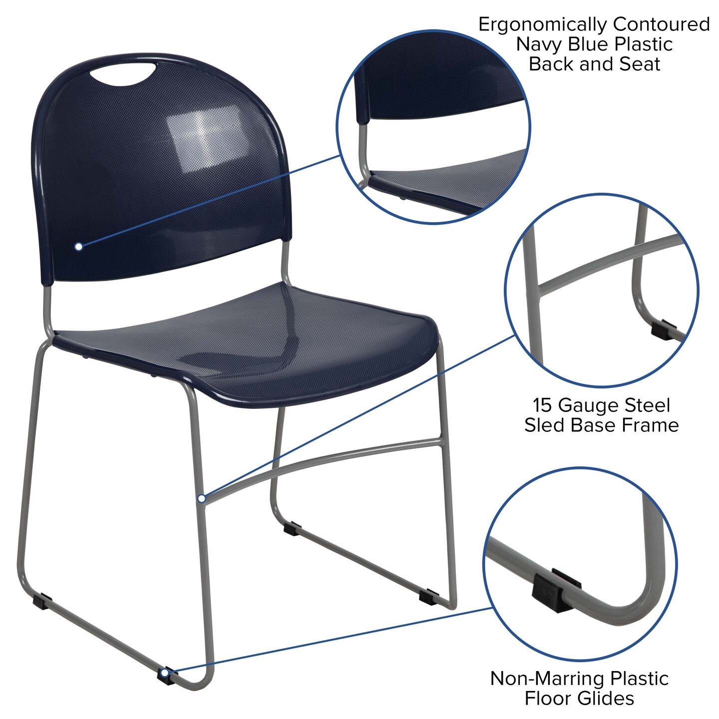 Emma and Oliver Ultra-Compact School Stack Chair - Office Guest Chair/Student Chair