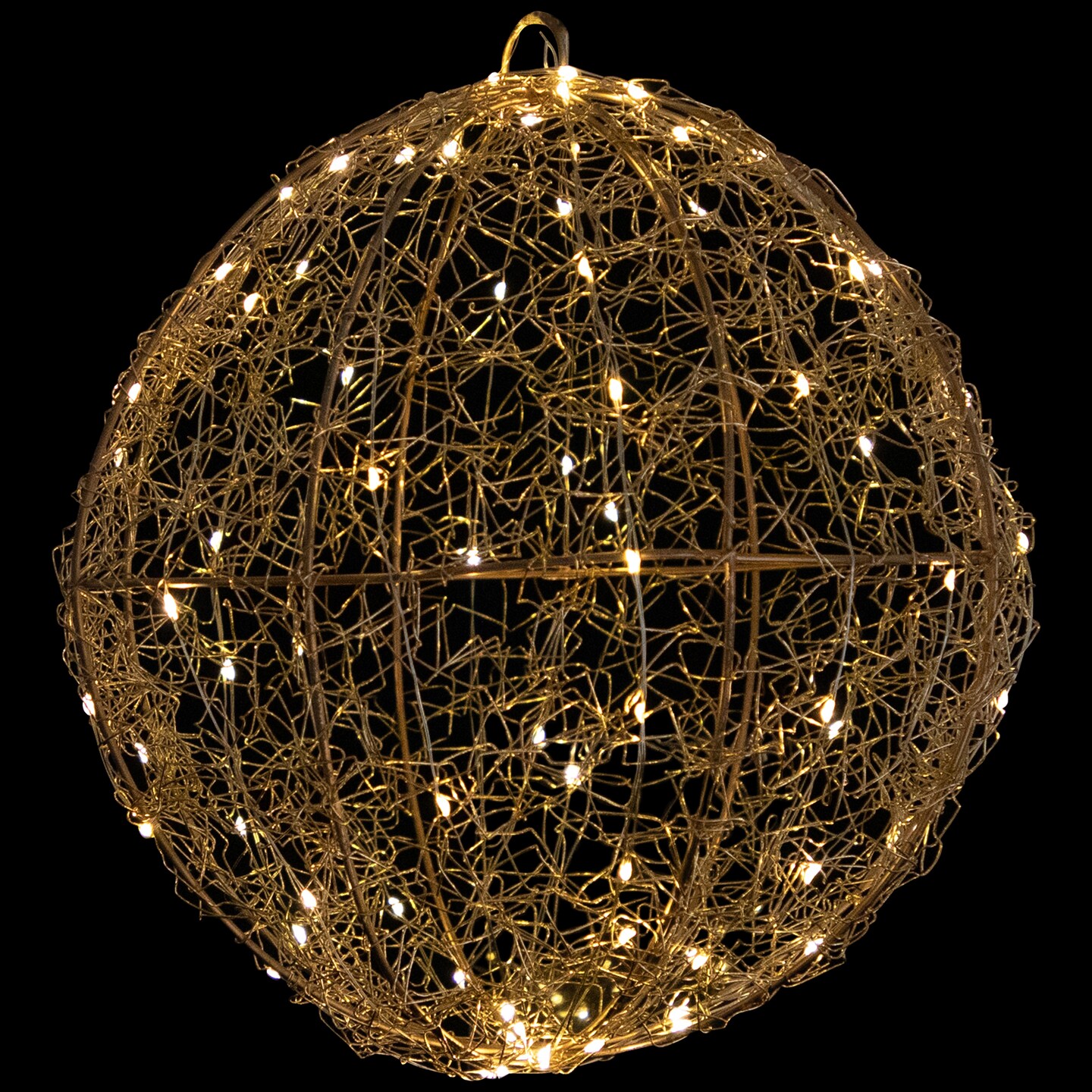 Northlight LED Twinkle Lighted Wire Ball Outdoor Christmas Decoration - 12&#x22; - Gold