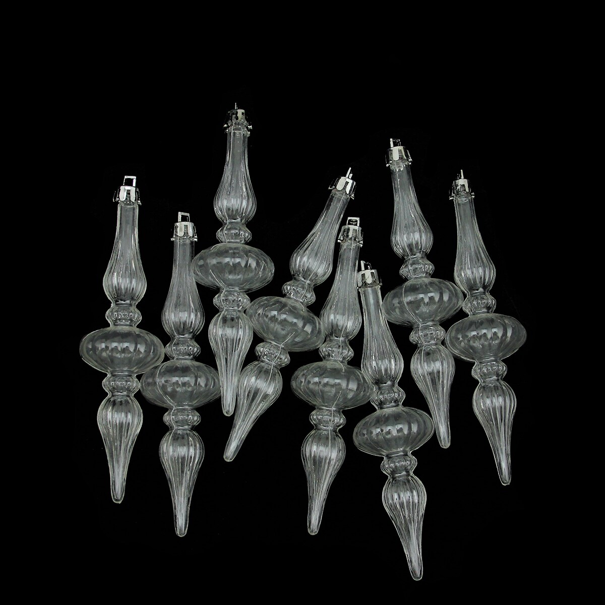 Northlight 8ct Transparent Shatterproof Christmas Finial Ornaments 5"
